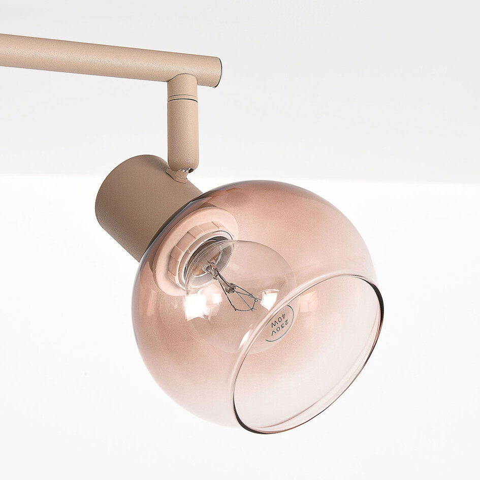 4-lichts verstelbare plafondlamp Dari met ombre glas - beige
