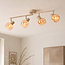 4-lichts verstelbare plafondlamp Dari met amber glas - beige
