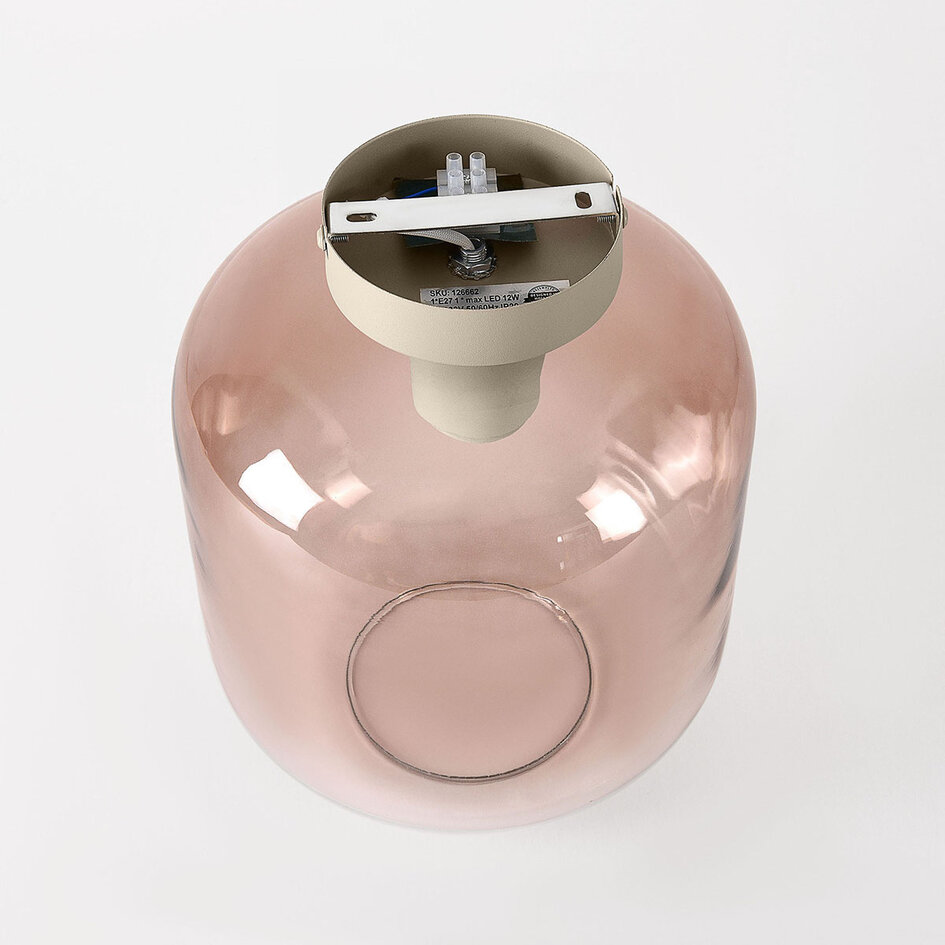 Plafondlamp Soli beige met ombre glas