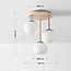 Plafondlamp Carati van travertin (natuursteen) met melkwit glas, 3-lichts - beige