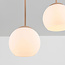 Plafondlamp Carat van travertin (natuursteen) met melkwit glas, 5-lichts - beige