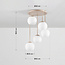 Plafondlamp Carat van travertin (natuursteen) met melkwit glas, 5-lichts - beige