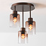 Plafondlamp Lire 3-lichts met ombre glas - bruin