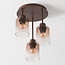 Plafondlamp Lire 3-lichts met ombre glas - bruin