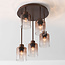 Plafondlamp Leria 5-lichts met ombre glas - bruin