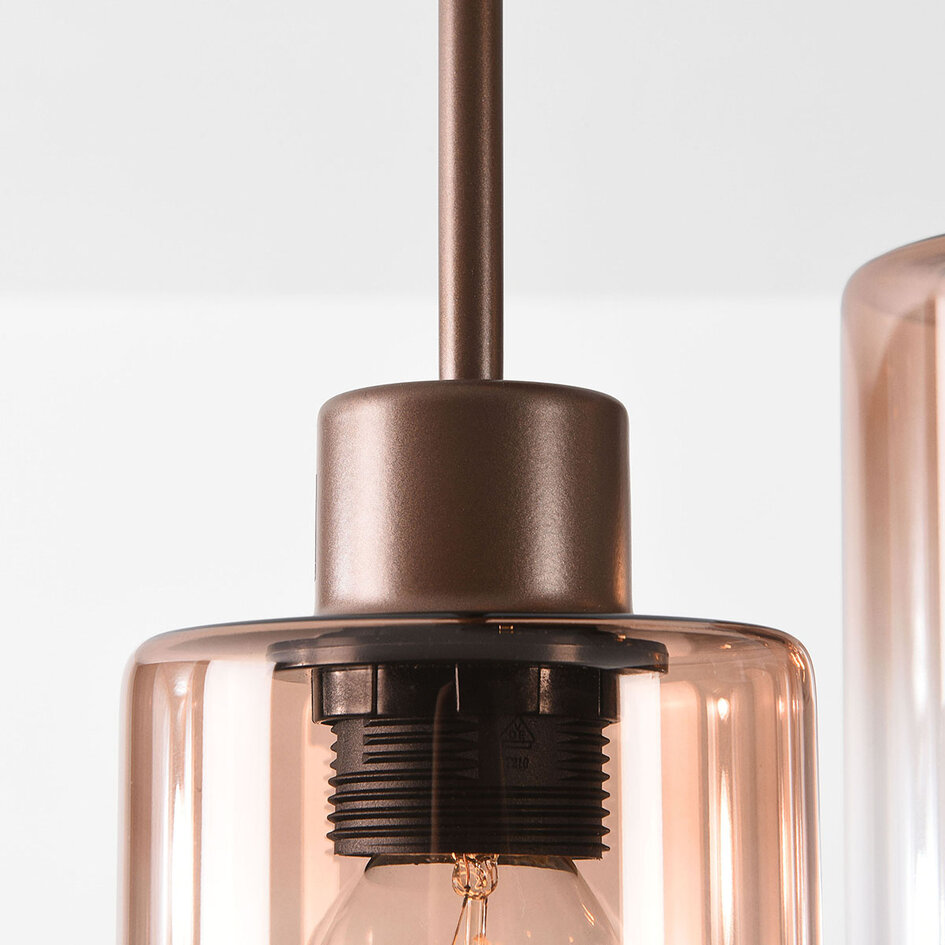 Plafondlamp Leria 5-lichts met ombre glas - bruin