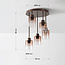 Plafondlamp Leria 5-lichts met ombre glas - bruin