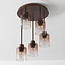 Plafondlamp Leria 5-lichts met ombre glas - bruin