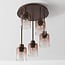Plafondlamp Leria 5-lichts met ombre glas in bruin