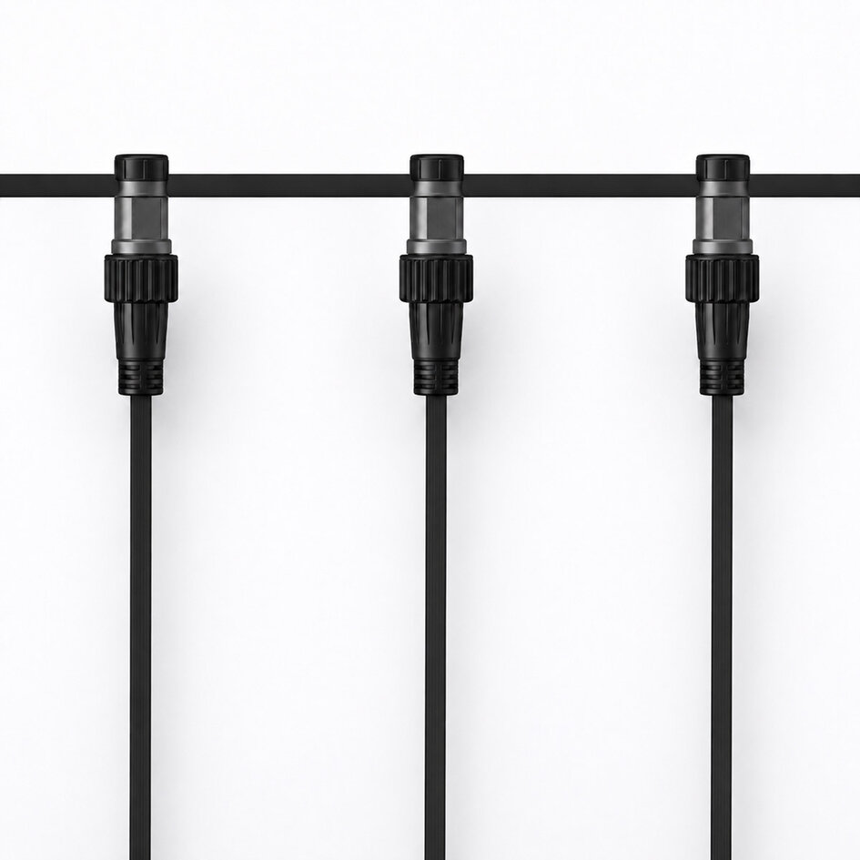 Aansluitconnector voor prikkabels in zwart