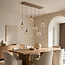 6-lichts hanglamp Loic met transparant glas - zandbeige