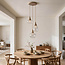 3-lichts hanglamp Loua met transparant glas - zandbeige