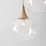 3-lichts hanglamp Loua met transparant glas - zandbeige