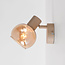 Verstelbare wandspot Pilou met amber glas - beige