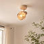Verstelbare plafondspot Pilou met amber glas - beige
