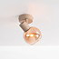 Verstelbare plafondspot Pilou met amber glas - beige