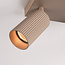 Plafondlamp Blaze met 3 geribbelde, verstelbare spots - zandbeige