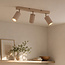 Plafondlamp Blaze met 3 geribbelde, verstelbare spots - zandbeige