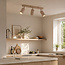 Plafondlamp Blaze met 3 geribbelde, verstelbare spots - zandbeige