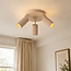 3-lichts verstelbare plafondlamp Blaze met geribbelde spots - zandbeige