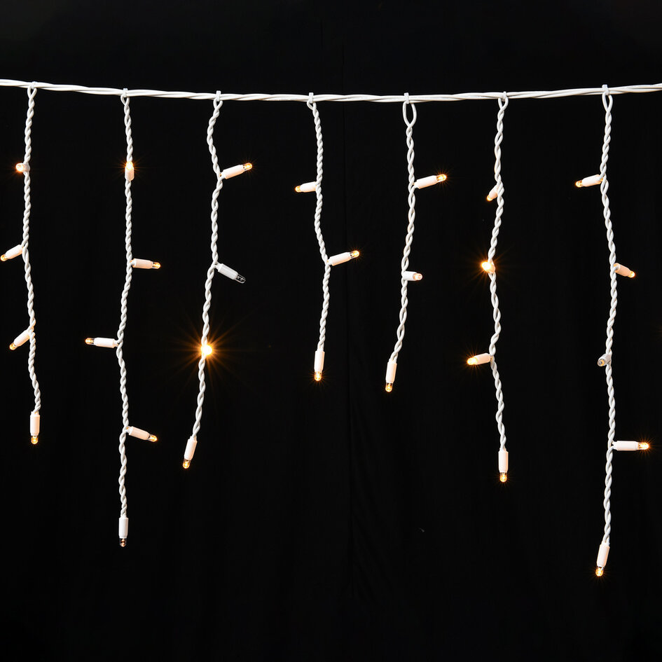 IJspegelverlichting koppelbaar | vanaf 3 meter | 114 LEDs | warm wit met twinkel | wit snoer | rubber
