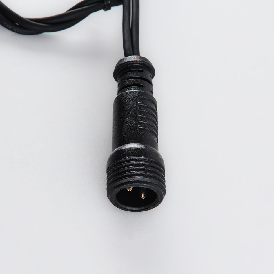 Lichtgordijn koppelbaar zwart | vanaf 2 meter | 300 LEDs | 2200K extra warm wit met twinkel | rubber