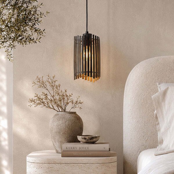 Strakke zwarte hanglamp - Tablon