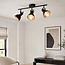 Design plafondspot zwart met goud 3-lichts - Alexis