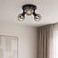 3-lichts plafondlamp Orlando - smoke glas met spiegeleffect
