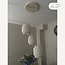3-lichts hanglamp Luvin met gelaagde linnen kappen