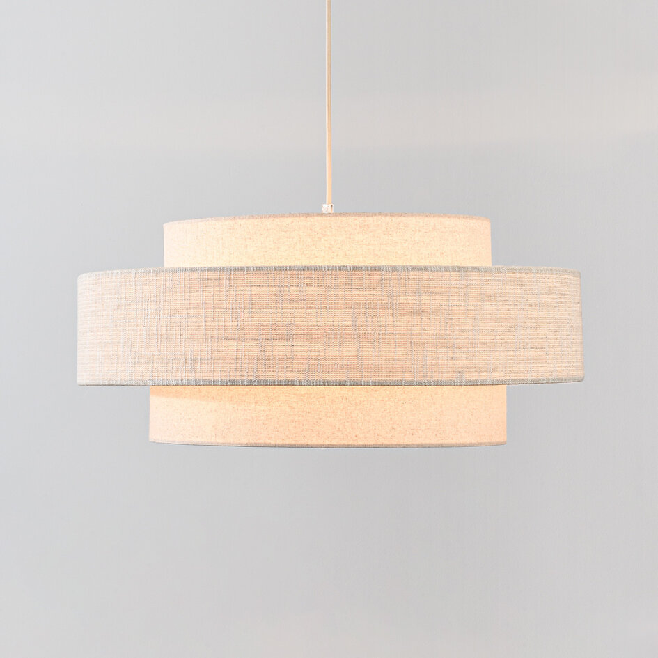 Hanglamp Tina met gelaagde linnen kap