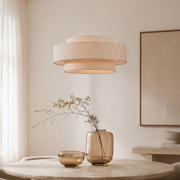 Hanglamp Tina met gelaagde stoffen kap