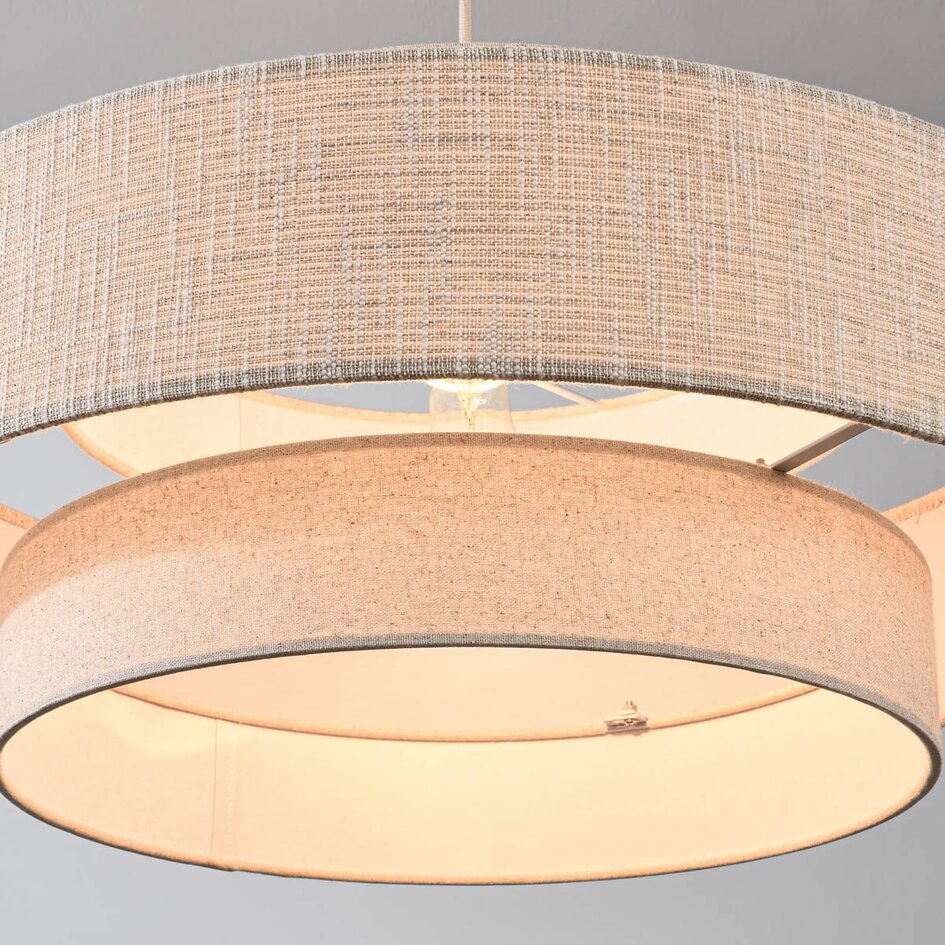 Hanglamp Tina met gelaagde linnen kap