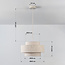 Hanglamp Tonio met gelaagde stoffen kap