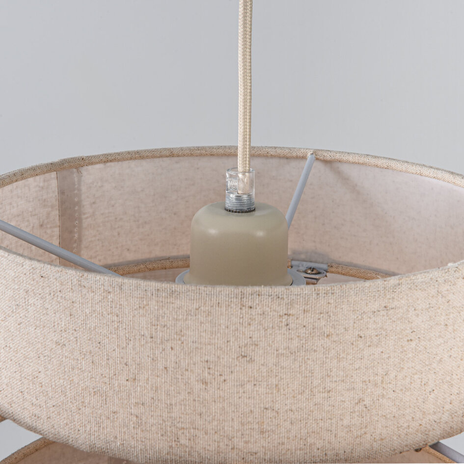 Hanglamp Tonio met gelaagde linnen kap