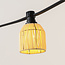 Prikkabel set inclusief gekleurde kappen in rotanlook, verkrijgbaar met verschillende LED lampen