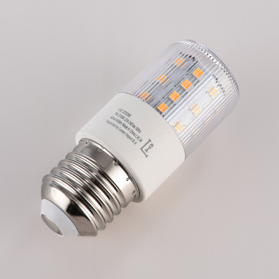 Compacte E27 LED lichtbron 7W, 2700K - dimbaar