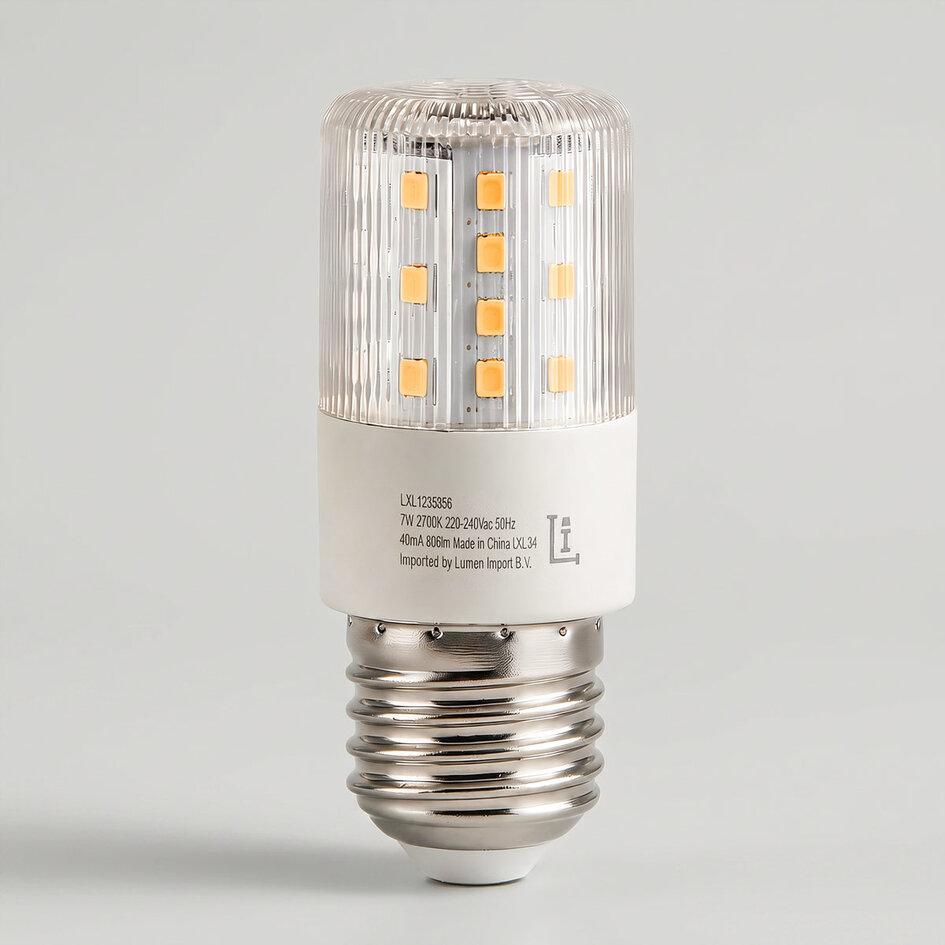 Compacte E27 LED lichtbron 7W, 2700K - dimbaar