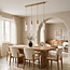 Hanglamp Frida beige met geribbeld glas, 4-lichts
