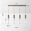 Hanglamp Frida beige met geribbeld glas, 4-lichts