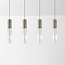 Hanglamp Frida beige met geribbeld glas, 4-lichts