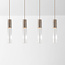 Hanglamp Frida beige met geribbeld glas, 4-lichts