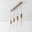Hanglamp Frida beige met geribbeld glas, 4-lichts