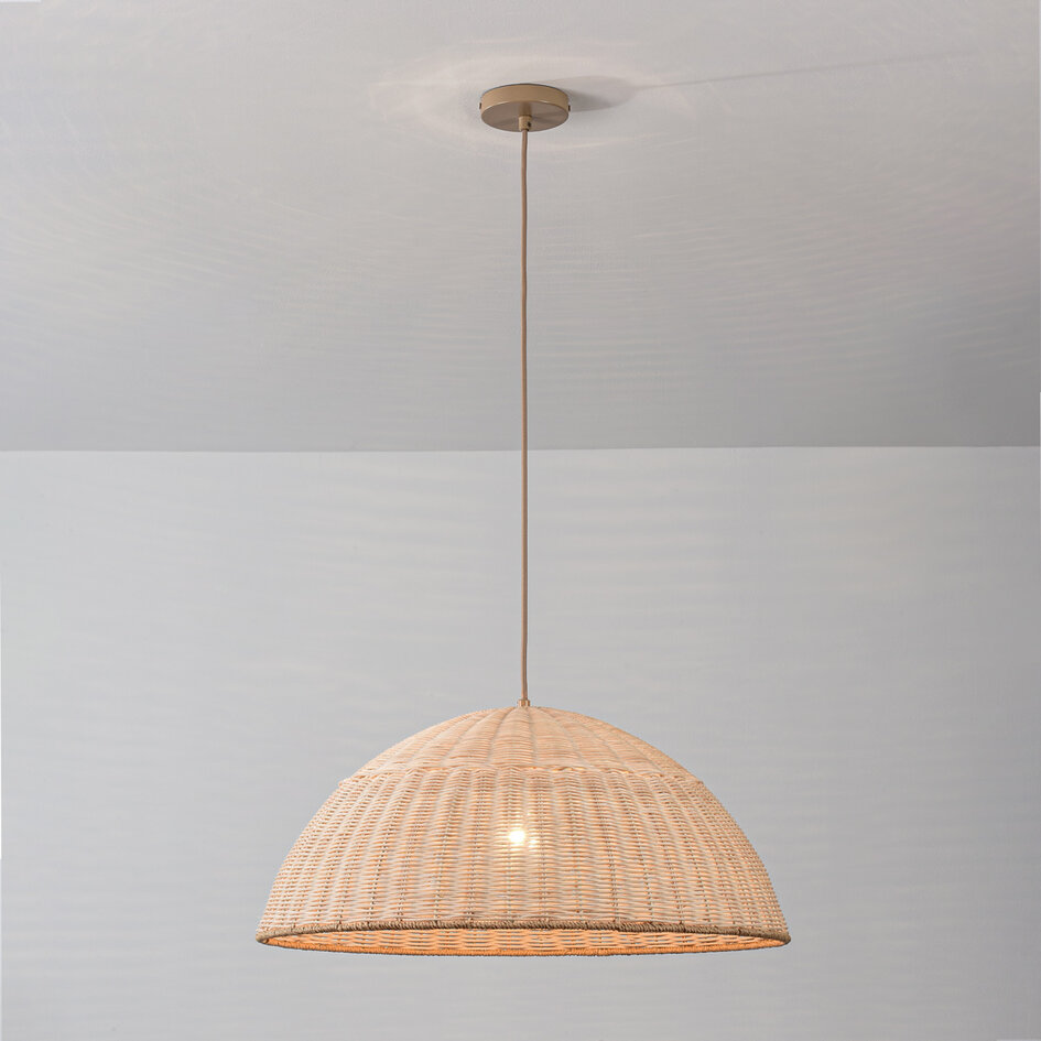 Hanglamp Norinda met gevlochten rotan - naturel