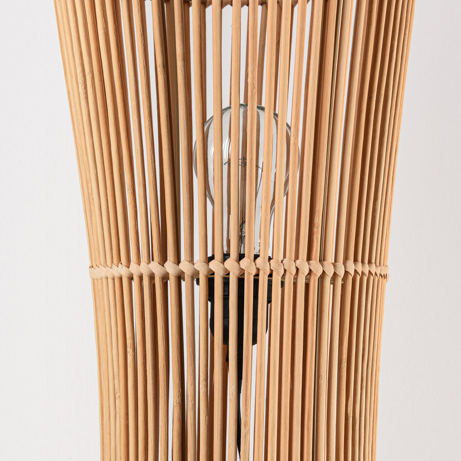 Staande lamp Floris met gevlochten bamboe - naturel