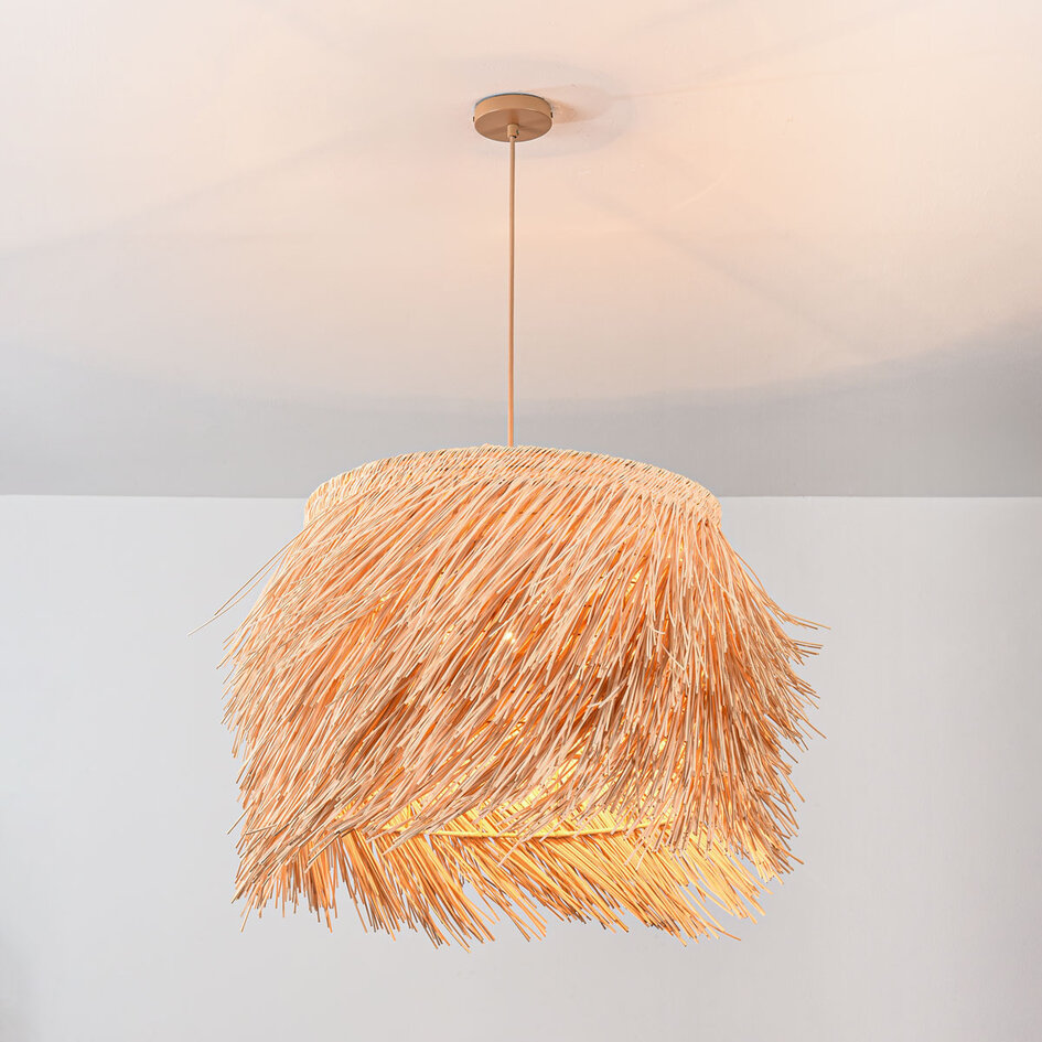 Hanglamp Katrien met speelse rotan kap - naturel