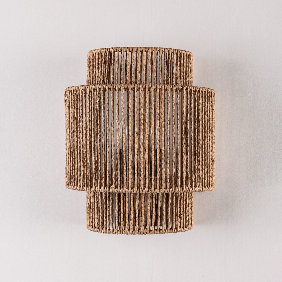 Wandlamp Navira van handgevlochten papiertouw - naturel