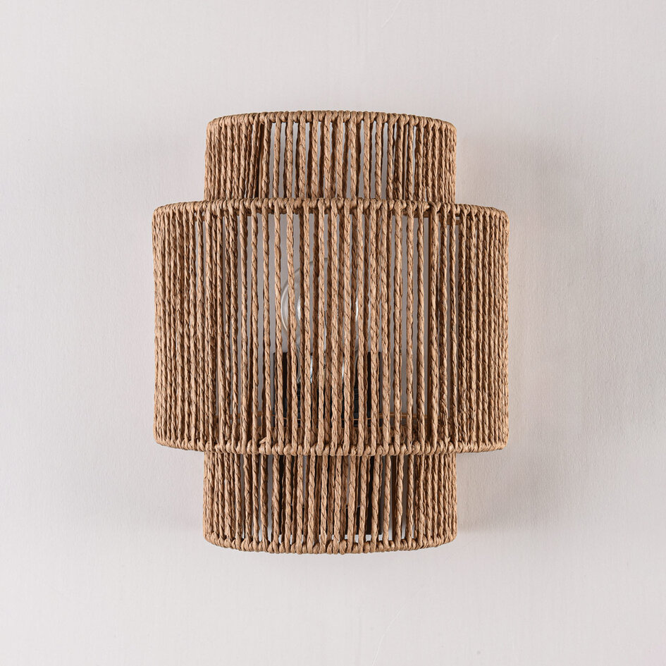 Wandlamp Navira van handgevlochten touw - naturel