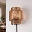 Wandlamp Navira met stekker van handgevlochten papiertouw - naturel