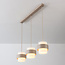 Hanglamp Klari beige met melkwit glas, 3-lichts